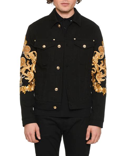 jacket men's printing versace collection|versace coats for men.